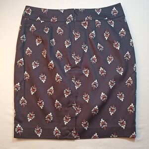 NWT Loft Pencil Skirt Size 8 Black Patterened 100% Cotton Workwear Dinner Outfit